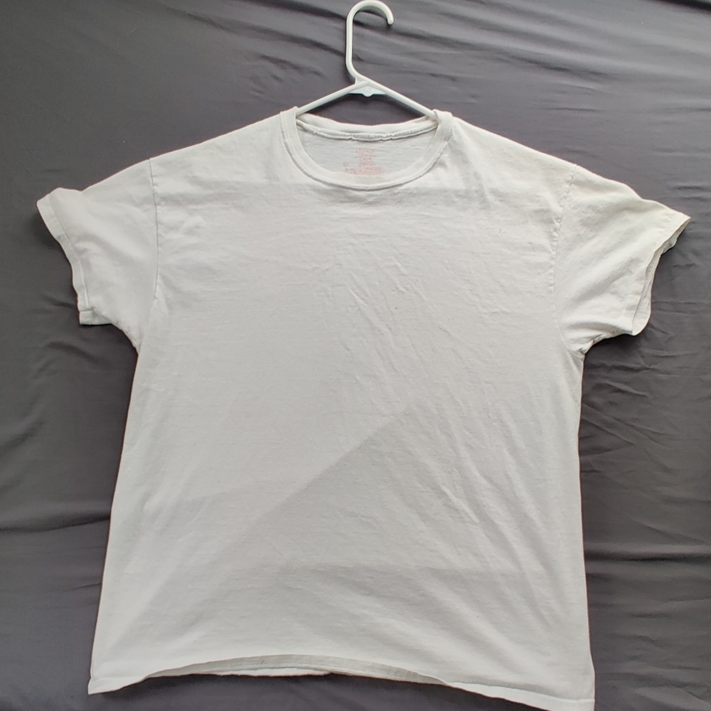 🟢Mens large hanes plain white tee